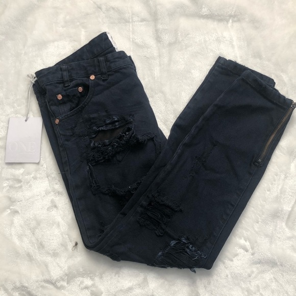 One Teaspoon Trashed Free Birds SKINNY LEG EXTEME DISTRESSING Jeans - London- 27 - Picture 1 of 10